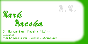 mark macska business card